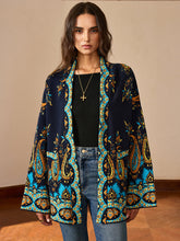 Paisley Print Belted Cardigan