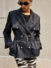 Double-Breasted Belted Trench Coat