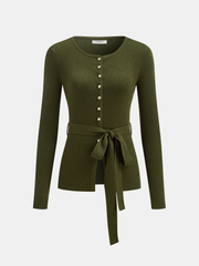 Wool Blend Belted Cardigan