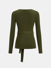 Wool Blend Belted Cardigan