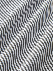 Contrast Trim Striped Belted Shirt Dress