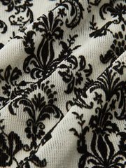 Damask Print Mock Neck T-Shirt