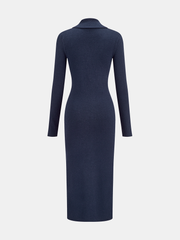 Collared Button Front Longline Knit Cardigan