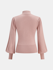 Bow Tie Neck Wool Blend Sweater