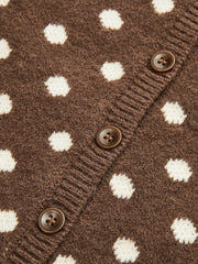 Polka Dot Button Front Cardigan