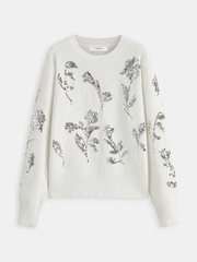 Sequin Floral Oversized Sweater