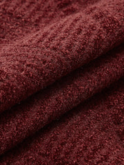 Curved Contrast Trim Chenille Blend Vest