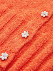Floral Button Wool Blend Cardigan
