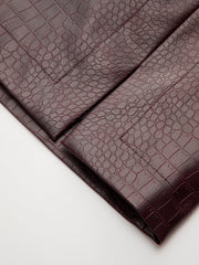 Crocodile Embossed Faux Leather Belted Mini Skirt