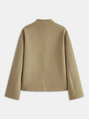 Asymmertrical Button Down Wool-blend Coat