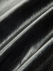 Contrast Pleated Faux Leather Mini Skirt