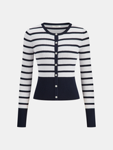Striped Ribbed Knit Cardigan