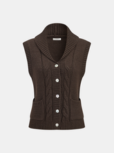 Cable-Knit Wool-Blend Collared Sweater Vest