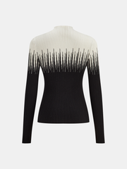 Geometric Pattern High Neck Sweater