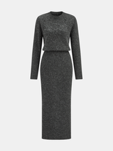 Wool-Blend Fuzzy Midi Dress