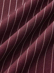 Asymmetric Waistband Pinstripe Wide-Leg Pants