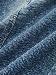 Denim Asymmetric Button Pants