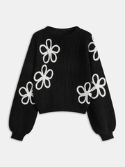 Flower Applique Sweater