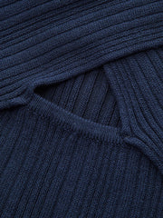Ribbed Knit Cut-out Wrap Top