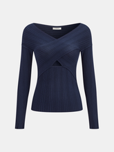 Ribbed Knit Cut-out Wrap Top