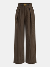 Belted Striped Smart Pants