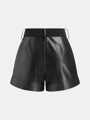 Belted Faux Leather Shorts