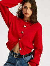 Heart Shape Button Sweater