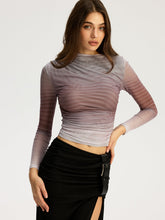 Gradient Mesh Long Sleeve Top