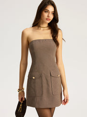 Plaid Dress with Front Pockets