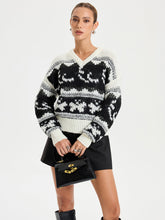 V-Neck Sequin Cowichan Sweater
