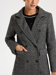 Wool Blend Double Breasted Coat