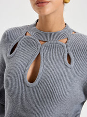 Cut-Out Knit Sweater
