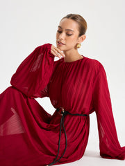 Pleated Long Dress