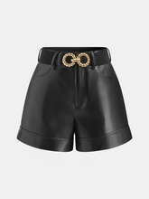 Belted Faux Leather Shorts