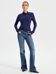 Slim Fit Soft Touch Long Sleeve T-shirt with Metal Pin