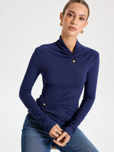 Slim Fit Soft Touch Long Sleeve T-shirt with Metal Pin