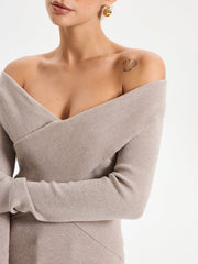 Frenchy Off Shoulder Crossover Sweater