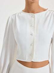 Long-Sleeve Crop Top and Maxi Skirt Set