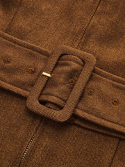 Square Neck Zip Front Belted Vest