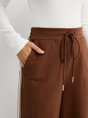 Side-Stripe Drawstring Mid-Waist Sweatpants