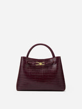 Crocodile-Embossed PU Leather Tote Bag
