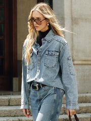 Oversized Collared Denim Shirt