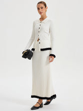 Rib-knit Skirt with Contrasting Ruffles