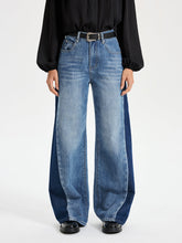 Two Tone Wide Leg Barrel Jeans
