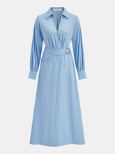 V-neck Collared Maxi Dress