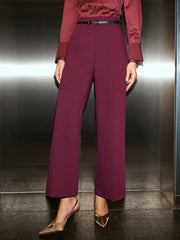 Belted Wide-Leg Cropped Pants