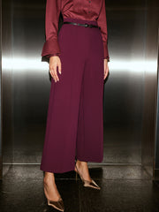 Belted Wide-Leg Cropped Pants