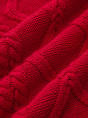 Cable-Knit Crew Neck Sweater