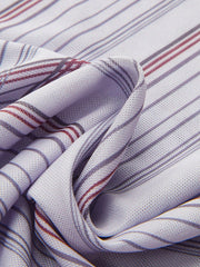 Asymmetric Neck Striped Mesh Top