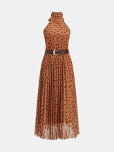 Halter Neck Polka Dot Dress with Belt